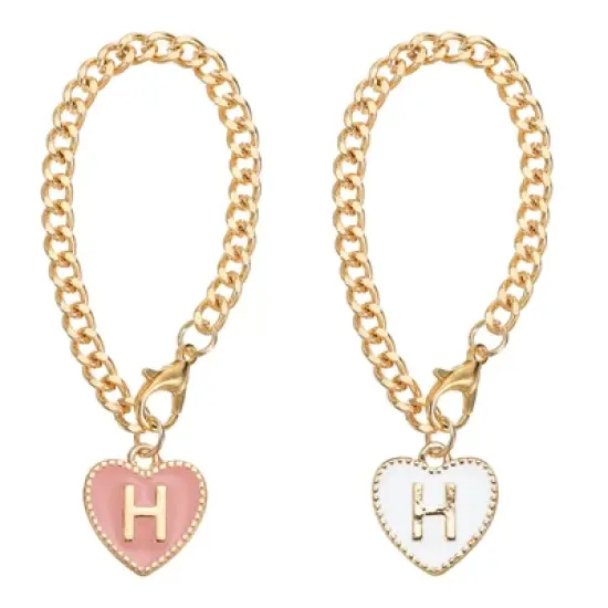 Unique Bargains Letter Heart Shape Identification Accessories Pink & White 2 Pcs image {11}