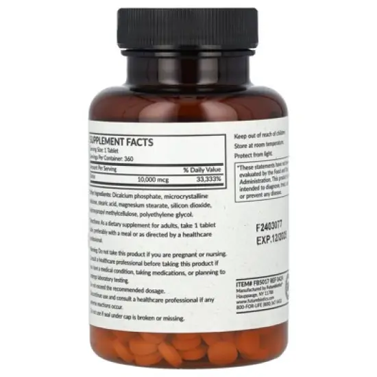 Futurebiotics Biotin, High Potency, 10,000 mcg, 360 Vegetarian Tablets image {2}