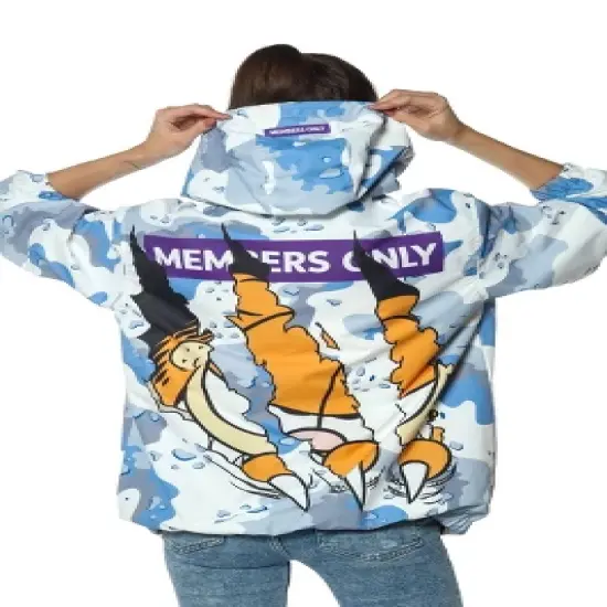 Members Only - Women's Garfield Windbreaker Oversized Jacket - Blue image {4}