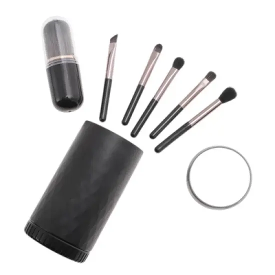 Unique Bargains Professional Makeup Brush Set with Mirror 7 Pcs image {1}