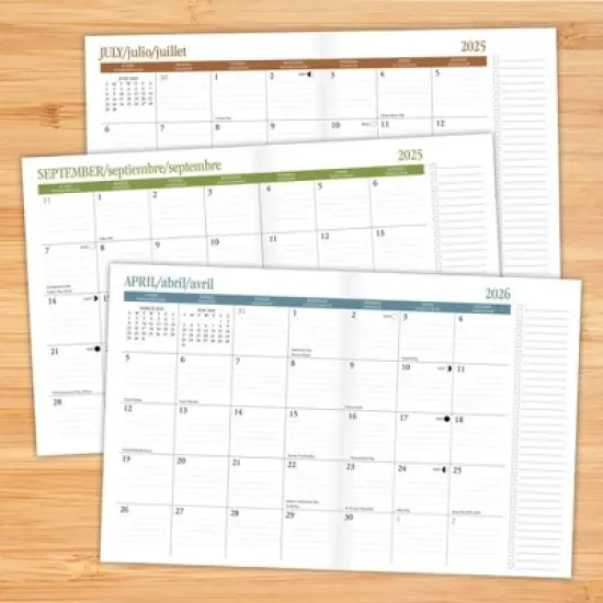 Willow Creek Press Gray Academic July 2025 - June 2026 7.5"x9.5" Booklet Monthly Planner image {3}