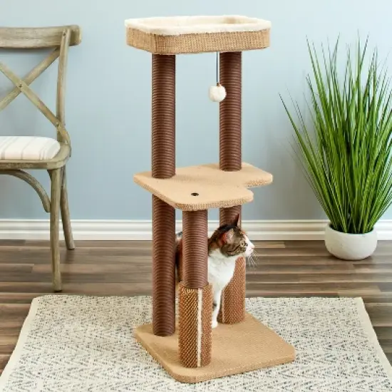Two by Two Lansing - Beige Scratching Post Cat Furniture - 39.6 in. Tall image {1}