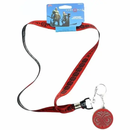Just Funky God of War 2018 Logo Lanyard with ID Tag and Charm image {2}