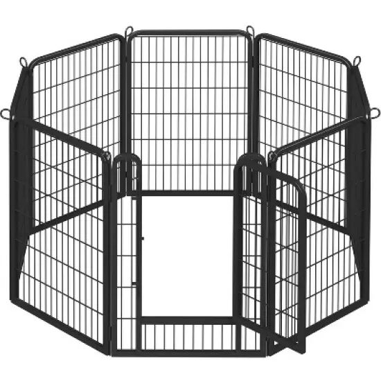 Yaheetech 8 Panels Metal Dog Playpen Outdoor Indoor Fence, Black image {7}