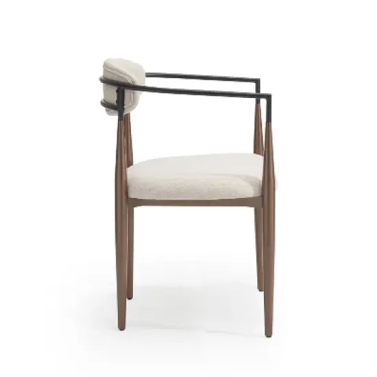 Christopher Knight Home Teuvo Modern Fabric Upholstered Iron Dining Chairs (Set of 2) image {5}