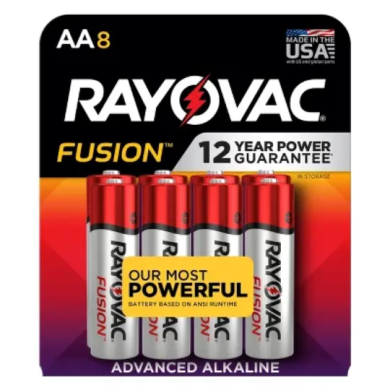 Rayovac Fusion 8pk AA Batteries &ndash; Alkaline Battery: Household Single-Use 1.5V image {6}