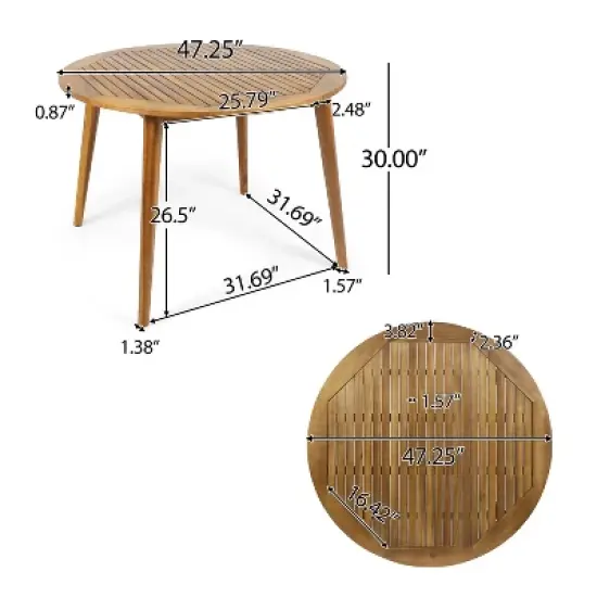 Christopher Knight Home Maura Outdoor Acacia Wood 5 Piece Dining Set with Water Resistant Cushion image {2}