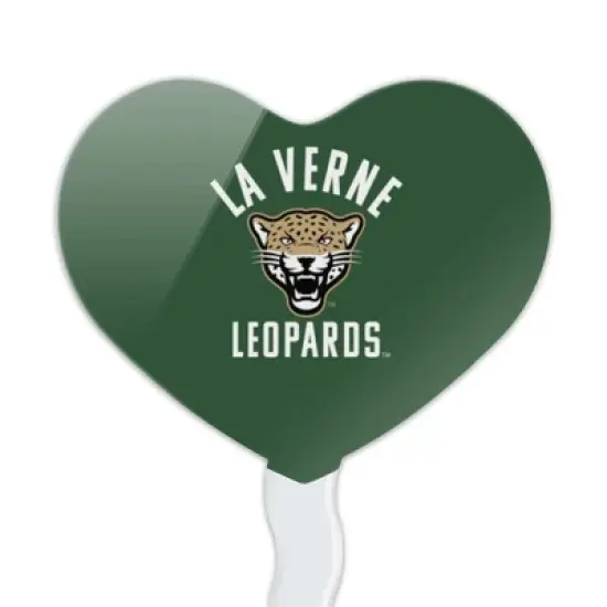 University of La Verne Leopards Logo Heart Love Cupcake Picks Toppers Decoration Set of 6 image {1}