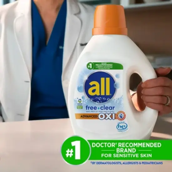 All Advanced Oxi Free Clear Liquid Laundry Detergent image {7}