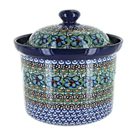 Blue Rose Polish Pottery 492 Ceramika Medium Canister image {4}
