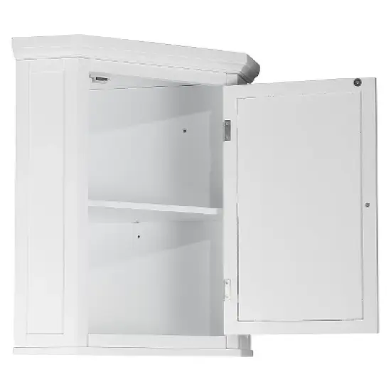 Slone White Shuttered Corner Cabinet - Elegant Home Fashion image {5}