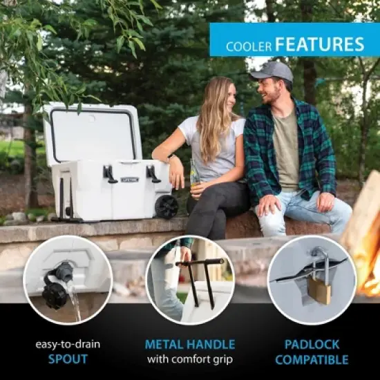 Lifetime 55 Quart High Performance Wheeled Cooler, Arctic White (91072) image {5}