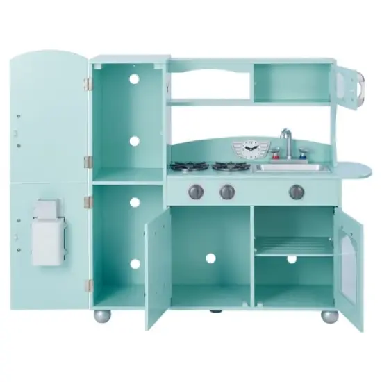 Mint Wooden Toy Kitchen with Fridge Freezer and Oven by Teamson Kids TD-11414M image {9}