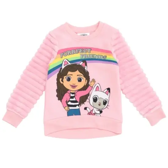 Dreamworks Gabby's Dollhouse Pandy Paws Girls Fleece Fur Sweatshirt Toddler to Big Kid image {5}