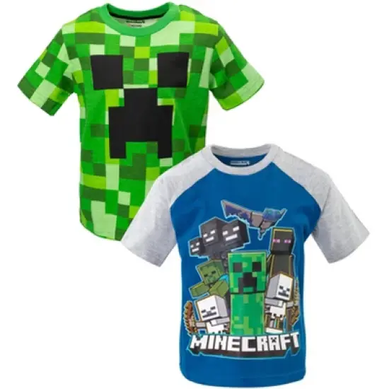 Minecraft Creeper 2 Pack T-Shirts Little Kid to Big Kid image {13}
