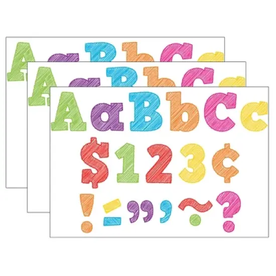 Teacher Created Resources&reg; Scribble Bold Block 4" Letters Combo Pack, 230 Characters Per Pack, 3 Packs image {2}