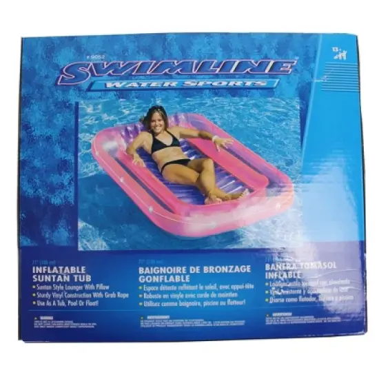 Swimline 71" Swimming Pool Inflatable Suntan Tub Float Lounge Chairs (3 Pack) image {1}