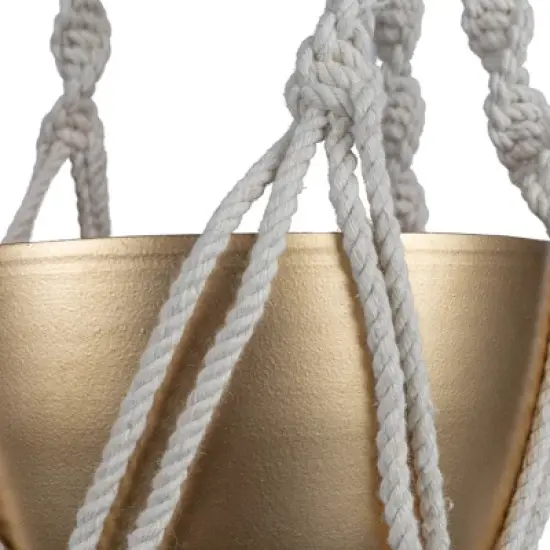 Macrame Hanging Planter Cotton & Metal - Foreside Home & Garden image {2}