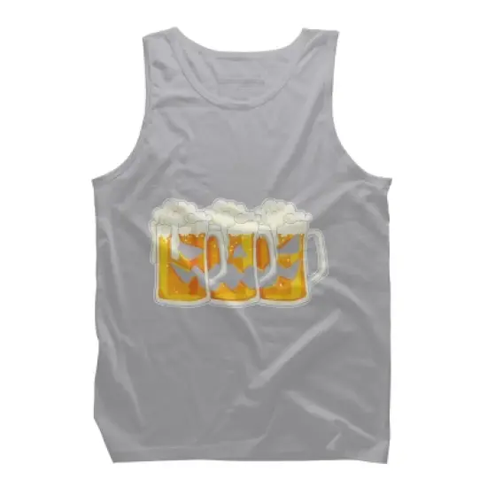 Men's Design By Humans Halloween Jack O Lantern Beer Drinking By RedBirdLS Tank Top image {8}