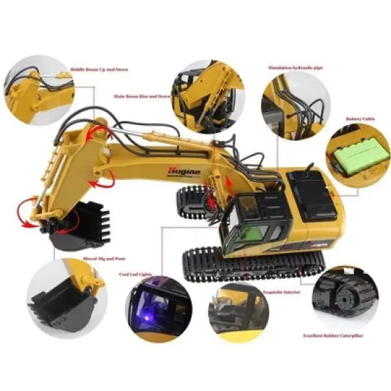 Big Daddy Super Powerful Full Functional DIE-CAST 15 Channel Professional Remote Control Excavator Tractor image {3}