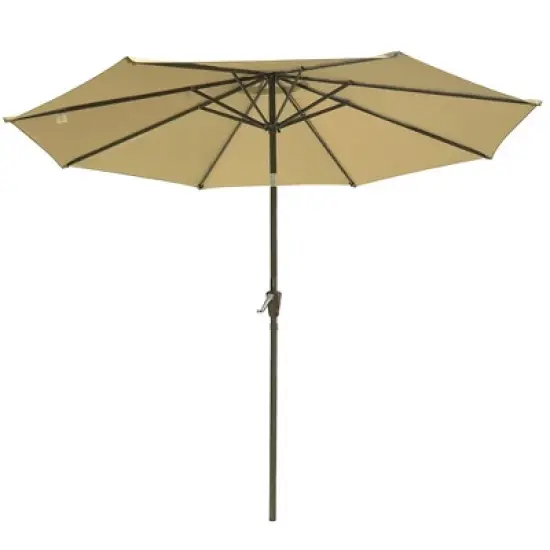 Yescom 9ft UV50+ Fade Resistant New OLEFIN Outdoor Patio Umbrella 8 Rib Crank Tilt Beach Market Table Water Repellent Brown image {3}
