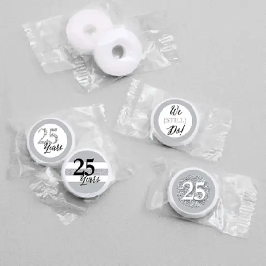 Big Dot of Happiness We Still Do - 25th Wedding Anniversary - Party Round Candy Sticker Favors - Labels Fits Chocolate Candy (1 sheet of 108) image {2}