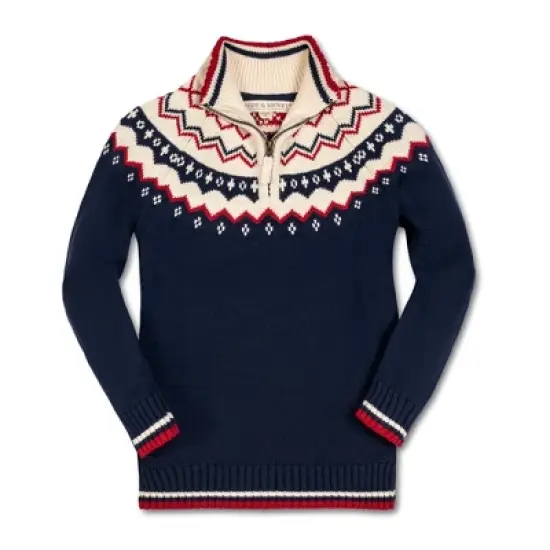 Hope & Henry Boys' Long Sleeve Half Zip Raglan Ski Sweater, Infant image {8}