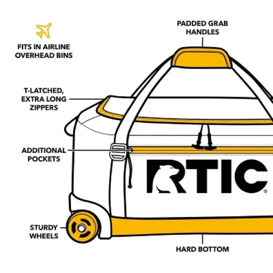 RTIC Outdoors Road Trip Duffle Bag Rolling Medium image {3}