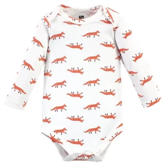 Hudson Baby Infant Boy Cotton Long-Sleeve Bodysuits, Little Fox image {3}