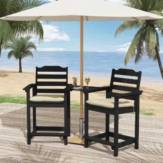 BI&SEA Outdoor Chair Cushions Set of 2 for Patio Furniture,Waterproof Tufted Overstuffed Patio Furniture Cushions,Thick Outdoor Seat Cushion image {2}