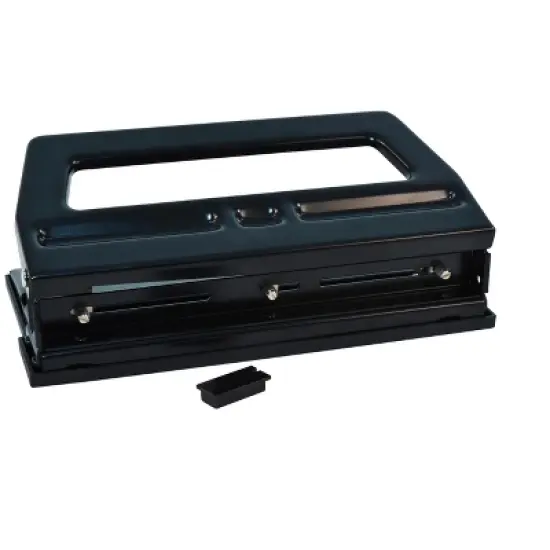 School Smart 3-Hole Heavy Duty Punch, 9/32 Inches, 40 Sheet Capacity, Black image {3}