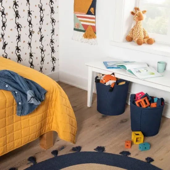 Waffle Kids' Storage Basket Navy - Pillowfort&trade; image {1}