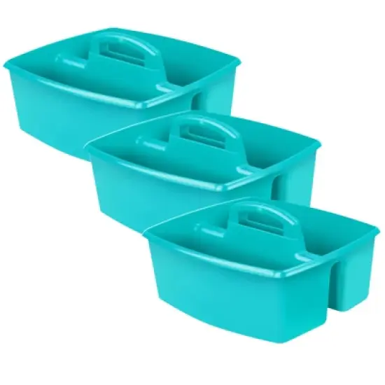 Storex Large Caddy, Teal, Pack of 3 image {3}
