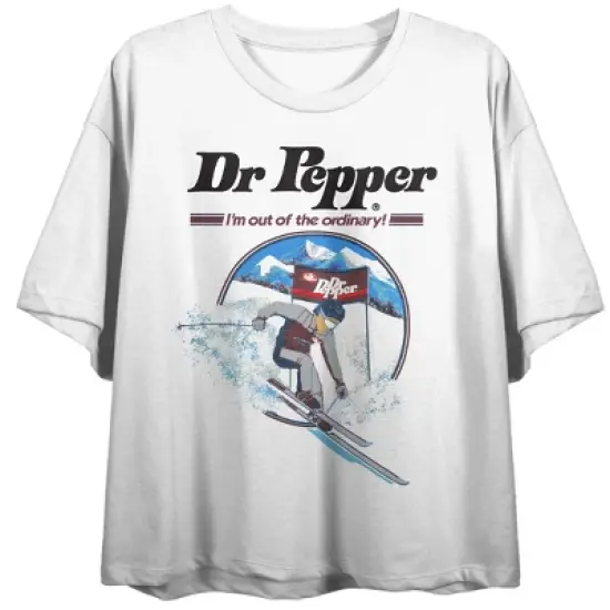 Dr. Pepper I'm Out of the Ordinary Women's White Graphic Crop Tee image {3}