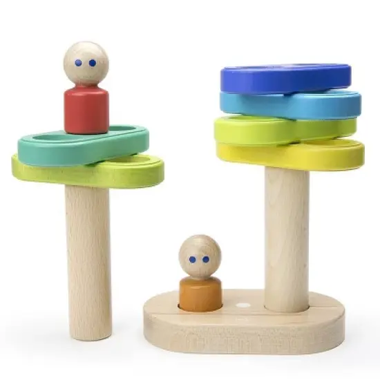 Tegu Magnetic Floating Wooden Stacker, Rainbow image {4}