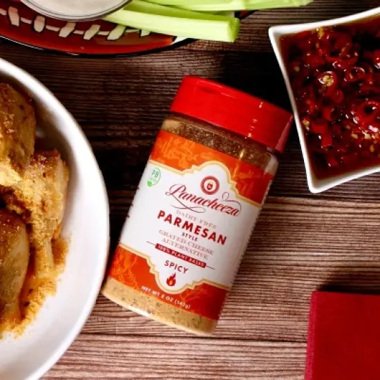 Panacheeza Hot & Spicy Plant Based Parmesan 8oz Shaker image {1}