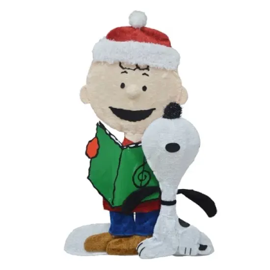Northlight LED Lighted Peanuts Charlie Brown and Snoopy Caroling Outdoor Christmas Decoration - 32" image {2}