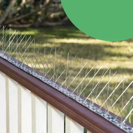 BIRD BLINDER 4" Steel Bird Spikes for Pigeons and Other Small Birds, Silver Set of 15 image {2}