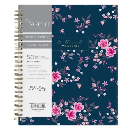 Blue Sky LifeNote It Weekly/Monthly Planning Calendar and Notes 7"x9" Mari image {2}