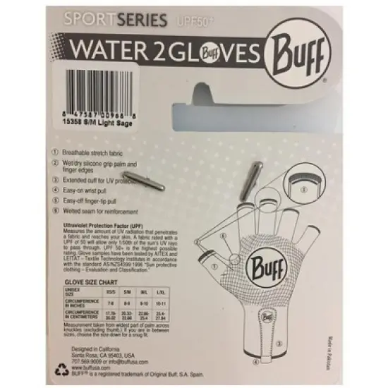 Buff Sport Series Water 2 Gloves Fuchsia, Large/X-Large image {3}