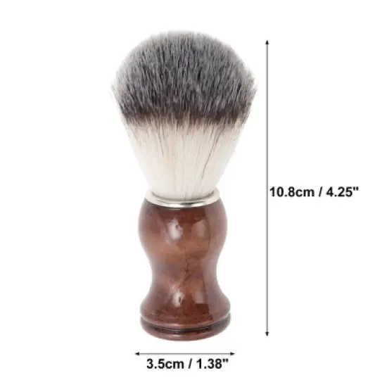 Unique Bargains Durable Shaving Brush 4.25"x1.38" Brown 1 Pc image {1}