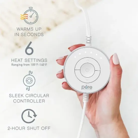 Pure Enrichment Pure Radiance Ultra-Wide Luxury Heating Pad - 20" x 24" - Amethyst Dusk image {1}