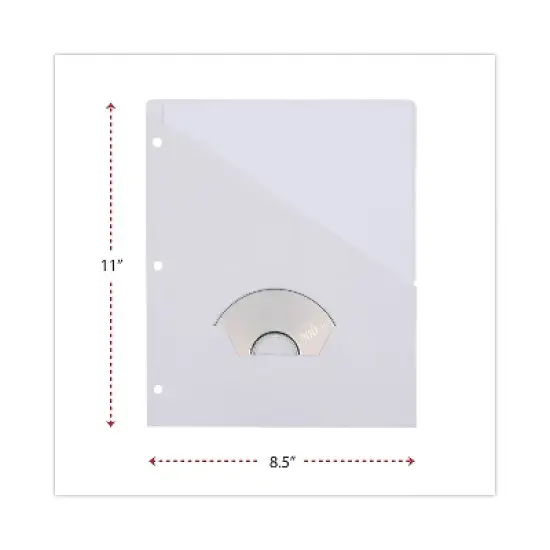 Universal Slash-Cut Pockets for Three-Ring Binders Jacket Letter 11 Pt. White 10/Pack 61687 image {2}