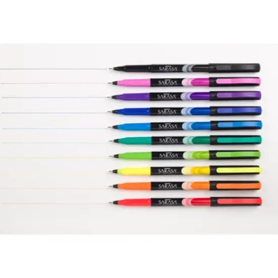 Zebra 10ct Sarasa Fineliner Porous Point Pens 0.8mm Assorted Colors: Journal & Drawing Pens, Water-Resistant, Non-Toxic image {3}