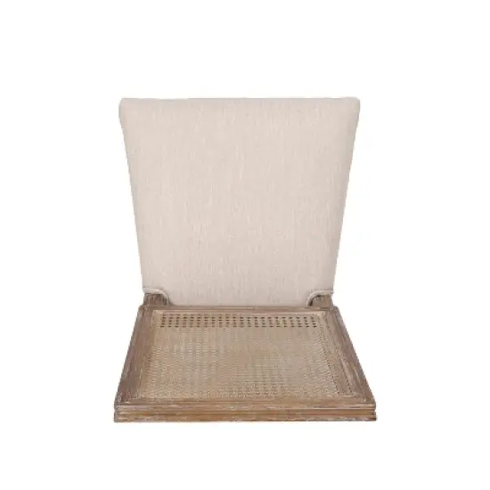 Christopher Knight Home Brownell French Country Wood and Cane Upholstered Dining Chairs (Set of 4) image {4}