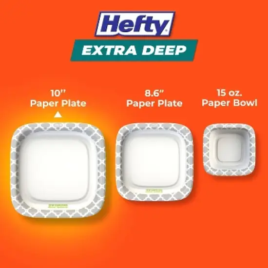 Hefty Extra Deep Square Disposable Plates 10" - 25ct image {7}