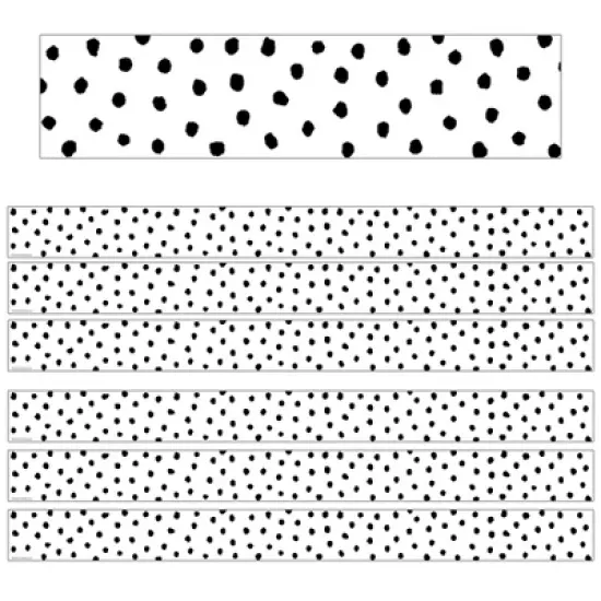 Teacher Created Resources&reg; Black Painted Dots on White Straight Border Trim, 35 Feet Per Pack, 6 Packs image {3}