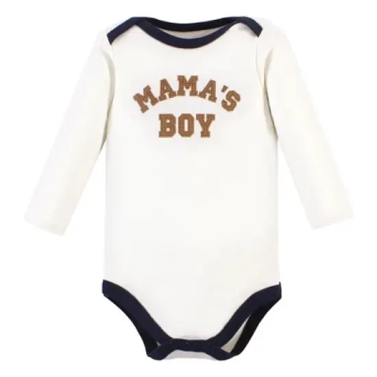 Hudson Baby Infant Boy Long-Sleeve Bodysuits and Pants, Brown Navy Mamas Boy Long-Sleeve image {2}