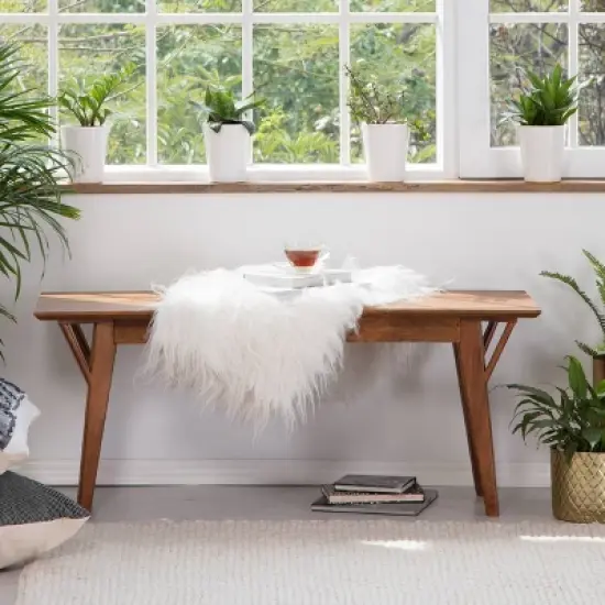 Stratford Mid-Century Entryway Bench Walnut Brown - Finch image {2}