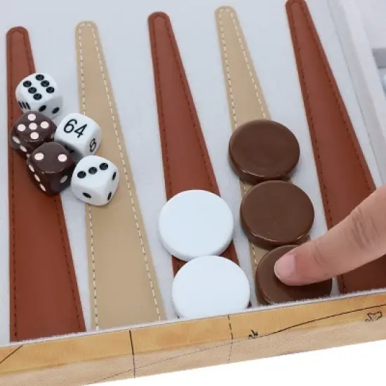 WE Games Map Design Backgammon Set - 18 Inch with Stitched Points image {1}